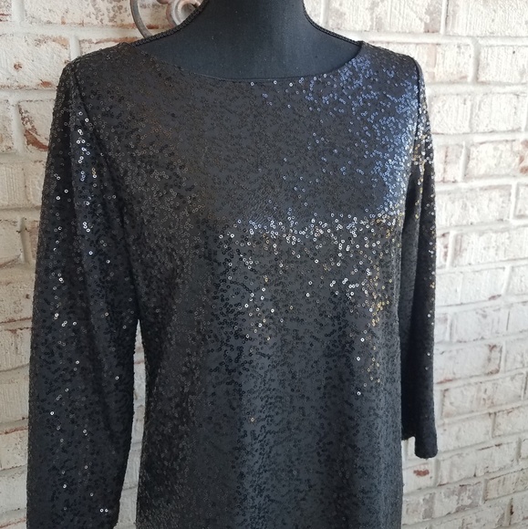 Tahari Sequined Cocktail Dress Scoopneck Small - Picture 2 of 7